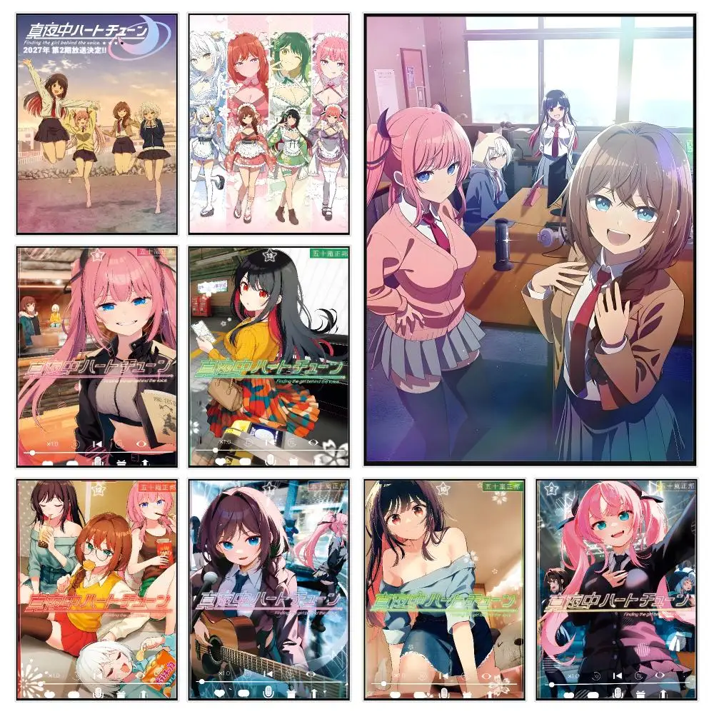 Romantic Anime M-mayonaka Heart Tune Poster Trendy Aesthetic Wall Decor for Dorm & Bedroom