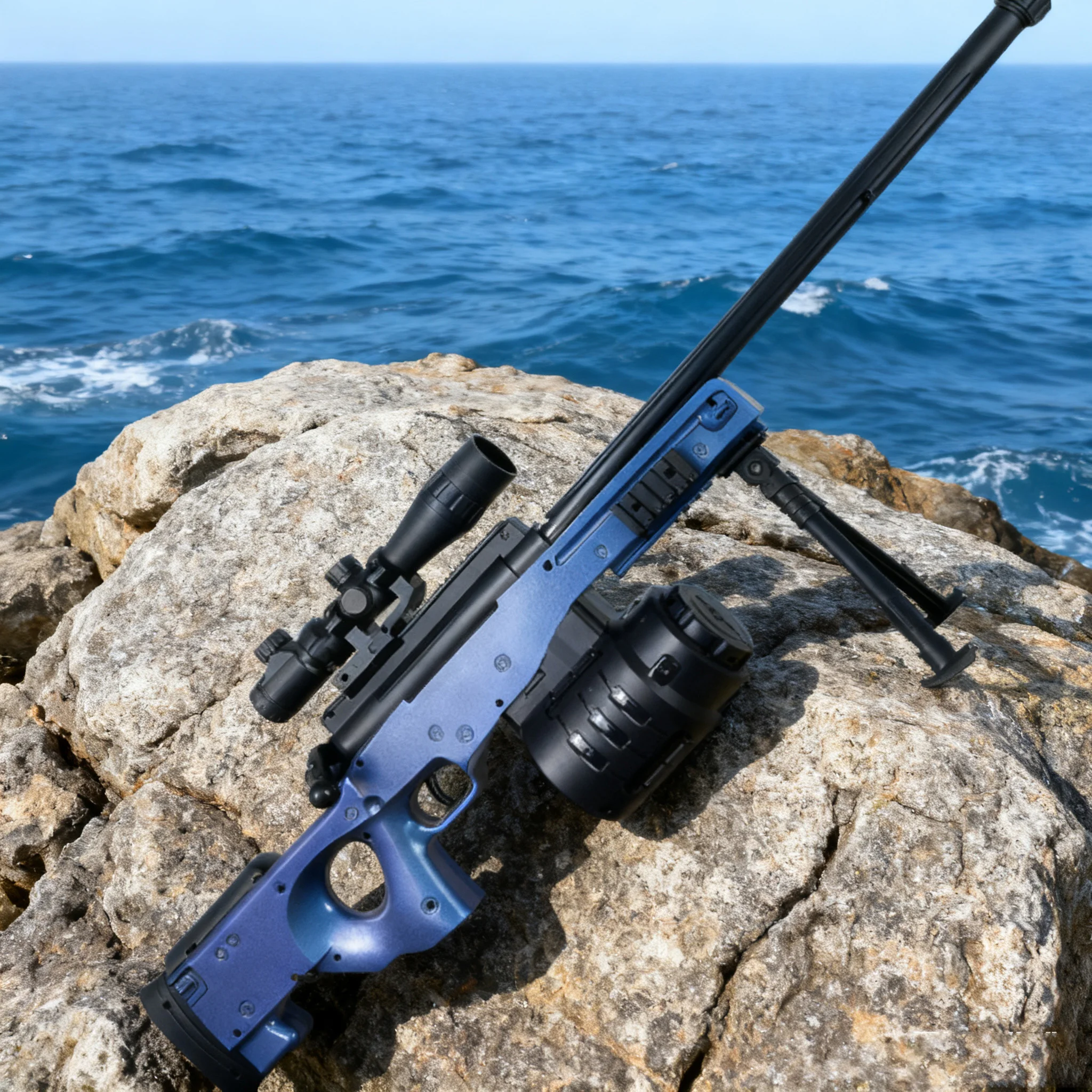 Outdoor ouder-kind activiteit AWM gelblasters pistool speelgoed - volautomatisch hoogwaardig gelbalpistool met bereik van 18 m en 7,4 V batterij