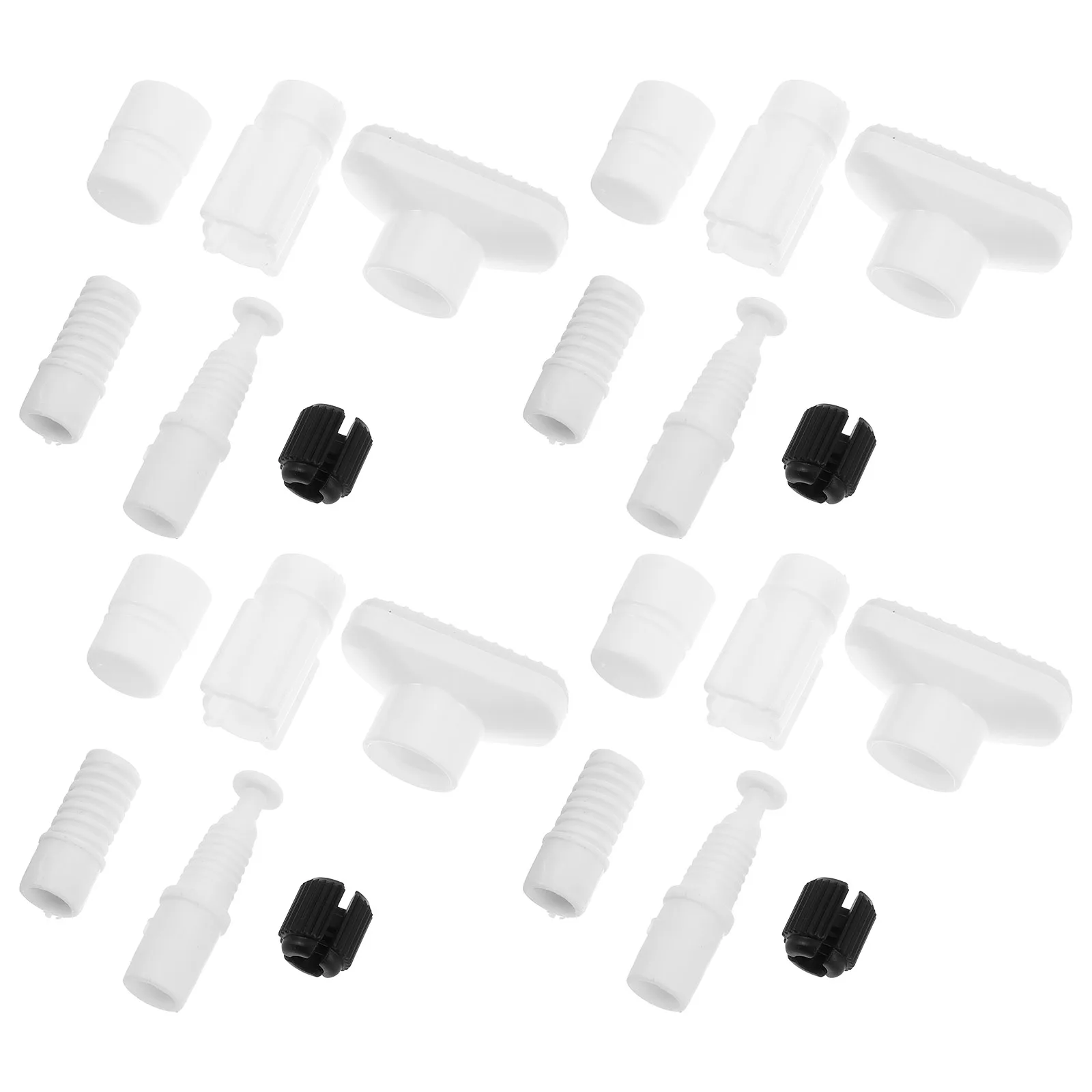 

4 Sets Telescopic Pole Accessories Curtain Rod End Caps Plastic Finials Shower Stainless Steel Ends Closet Replacement