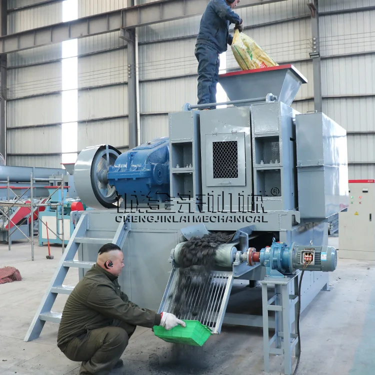 Hot Sale Roller Ball Press Pillow Shape Charcoal Briquette Machine Coal Charcoal Oval Shape Briquette Making Machine