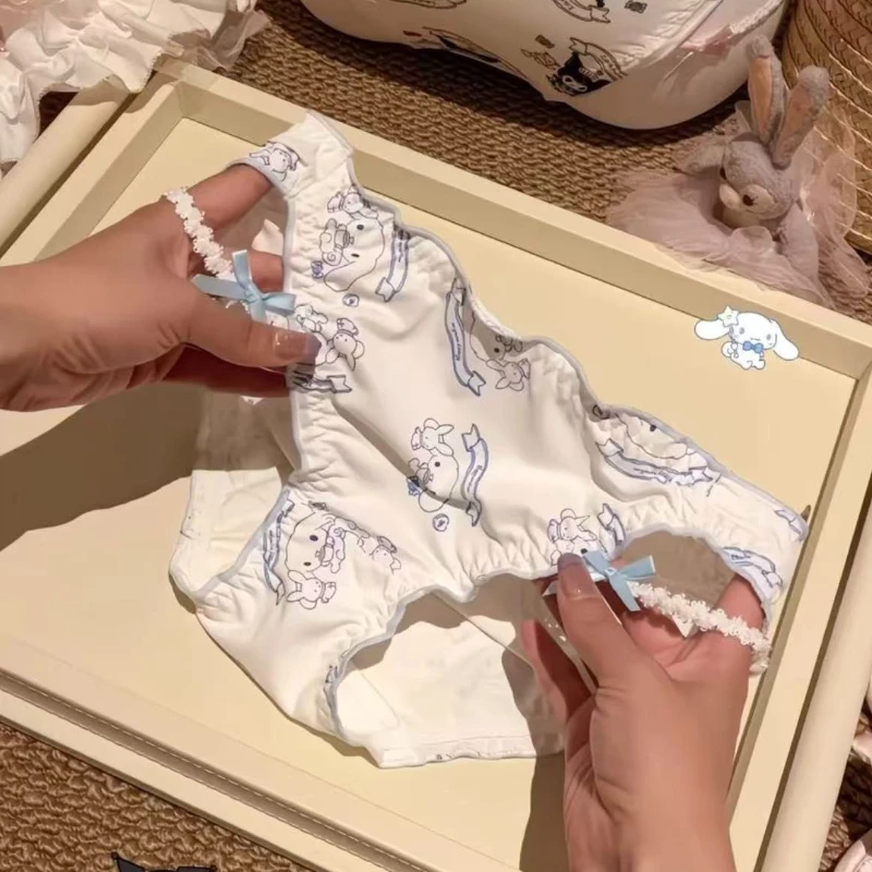 Kuromi Girl Lingerie Panties Sexy Japanese Sanrio Cartoon Girl Sweet and Cute Cartoon Bow Comfortable and Soft Milk Silk Briefs