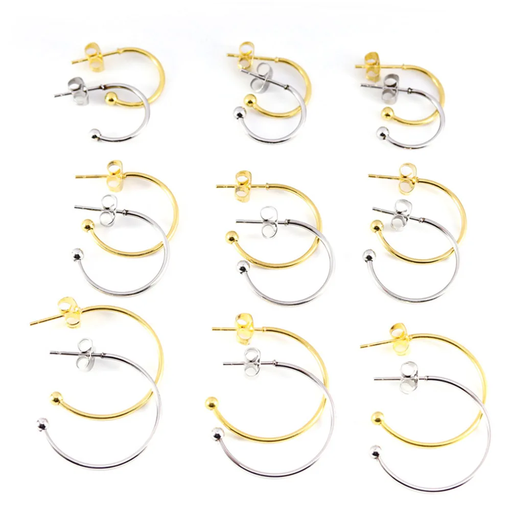

6 Pcs Earring Material Shaped Hoops for Jewelry Making Beads Hook Sterling Silver Supply Findings Hooks