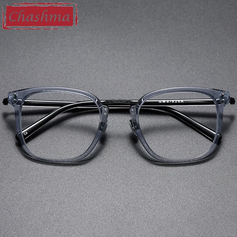 Chashma Glasses Acetate Titanium Men Design Prescription Eyeglasses Optical Lens Transparent Crystal Designer Women Gafas