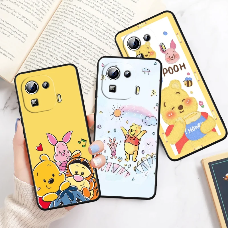 

Winnie Pig Disney Cute Cartoon For Xiaomi Mi 14 13T 13 12T 12 11T 11i 11 10T 10 Pro Lite Ultra 5G Black Cover Phone Case