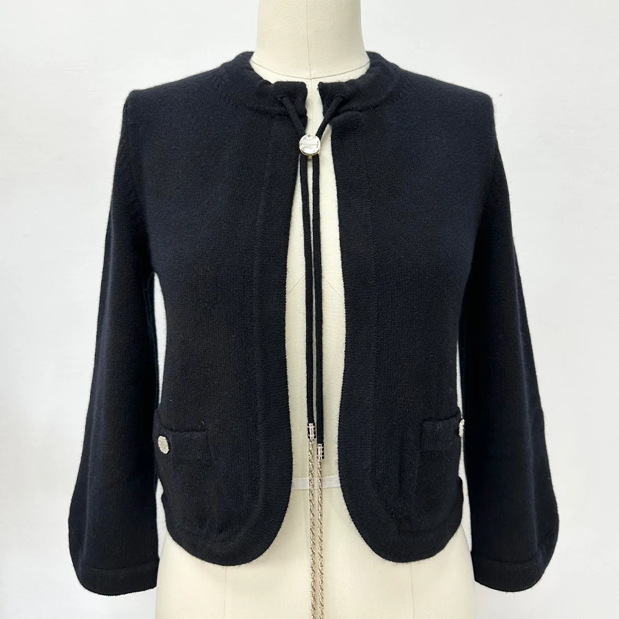 

NIGO Women's Spring And Summer Splicing Knitted Fashion Short Color-Blocked Long-Sleeved Cardigan Ngvp #nigo2226