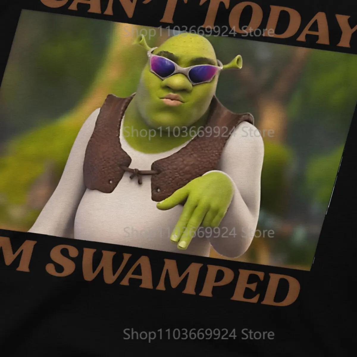 Can\'t Today I\'m Swamped Shrek Cartoon Movie T Shirt Punk O-Neck TShirt Polyester Clothing