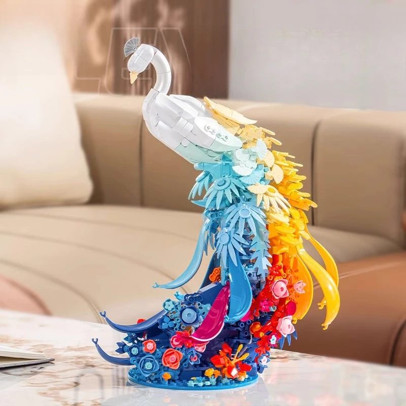 

SEMBO павлин строительные блоки креативная ручная сборка павлин модная коллекция игрушек модель настольные украшения подарок на день рождения