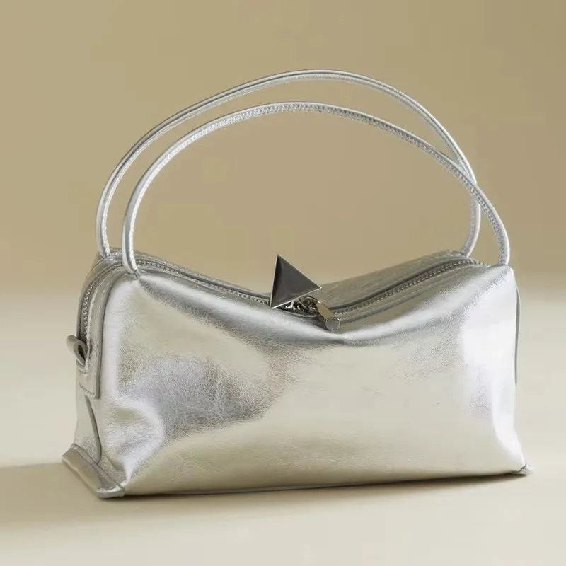Bolso  Mano Brillante de Cuero PU  para Mujer, Bolso Cuadrado Pequeño, Ligero,  Alta Gama, Tipo Bandolera