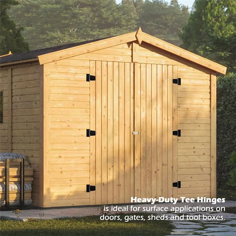 

A92P 4Pack 3.5 Inch Heavy Duty Gate Hinge Black Iron 3.5 Inch Hinges For Wood Shed, Barn Door