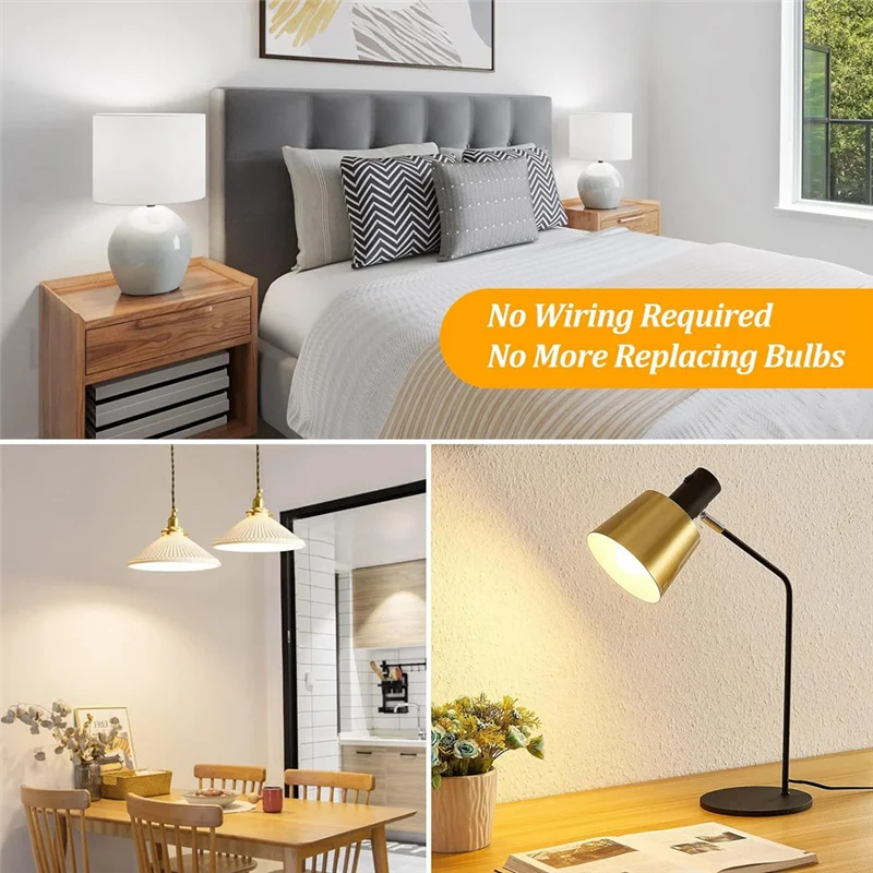 

A83I-Battery Operated Light Bulb For Lamps, Screw In LED Puck Lights With Remote, With E26 Socket For Wall Sconce 2Pack