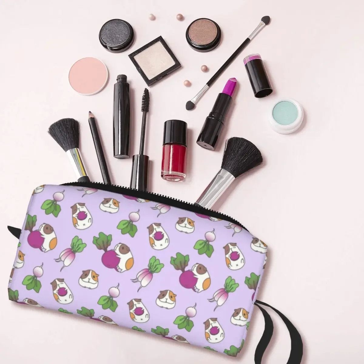 Custom Guinea Pig Pattern Travel Cosmetic Bag Women Domestic Cavy Toiletry Makeup Organizer Lady Beauty Storage Dopp Kit