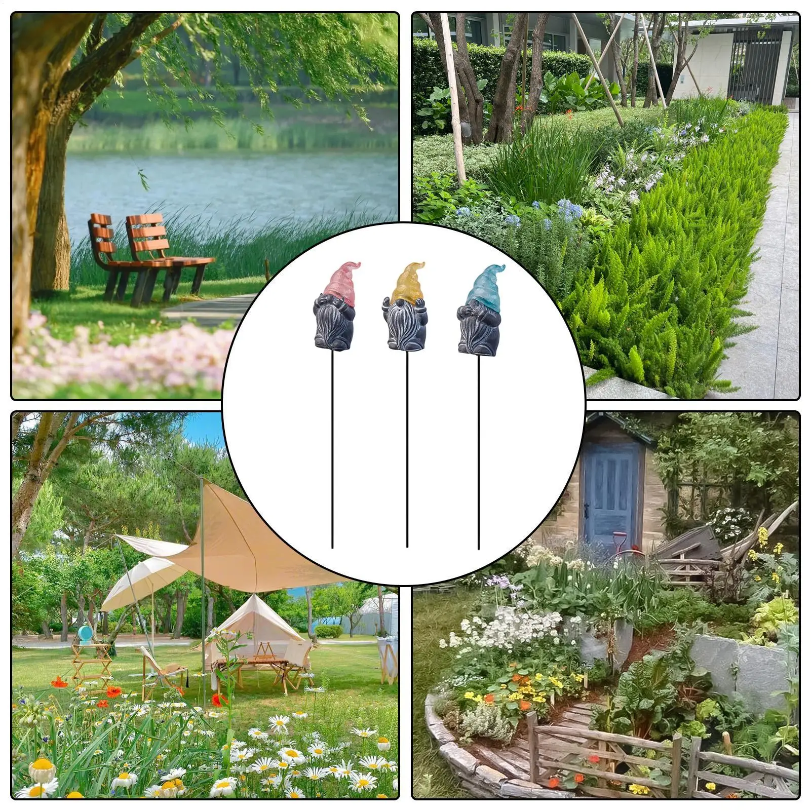 Decorative Garden Stakes 3-Piece Glowing Resin Outdoor Decor Garden Art Stakes Lawn Ornaments For Lawn Patio Porch Flower Bed view 5