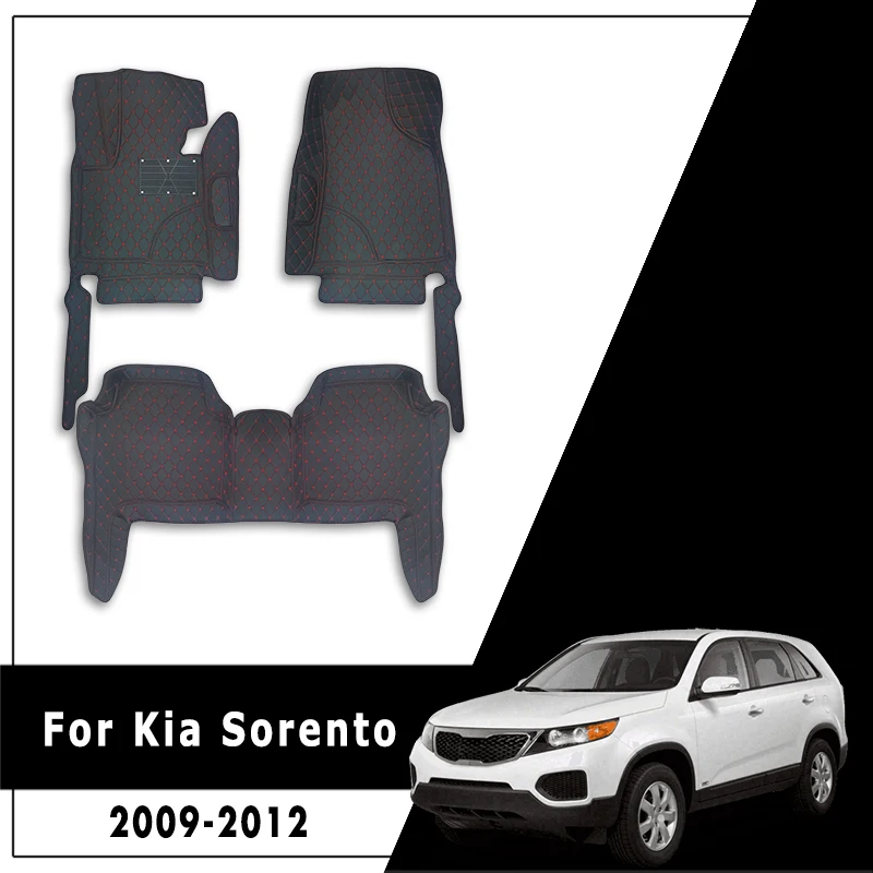 

Car Floor Mats For Kia Sorento II XM 5 Seats 2009 2010 2011 2012 Leather Rugs Carpets Auto Interior Mat Covers Accessories