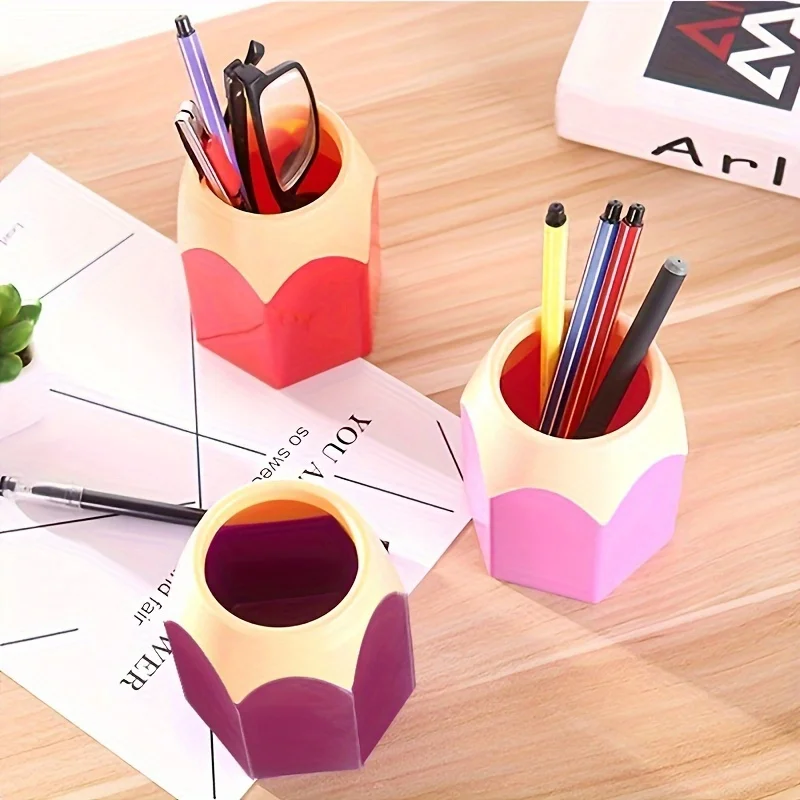 2 pen holders- stylish desktop storage container for home office - organizing desk accessories and stationery