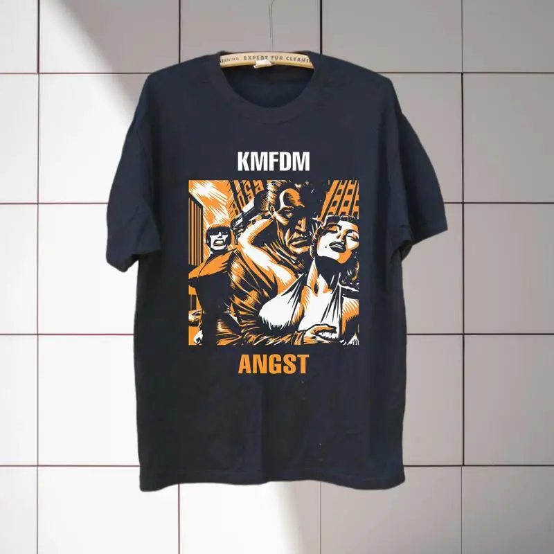 

Angst KMFDM BAND BLACK COTTON T shirt Full Size S 5XL SO663