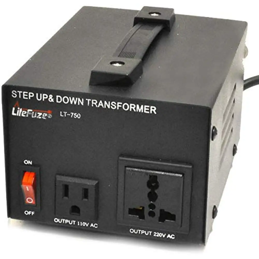 750W Voltage Converter Transformer Step Up/Down 110v to 220v or 220v to 110v Universal Output Fully Grounded Fuse Protection