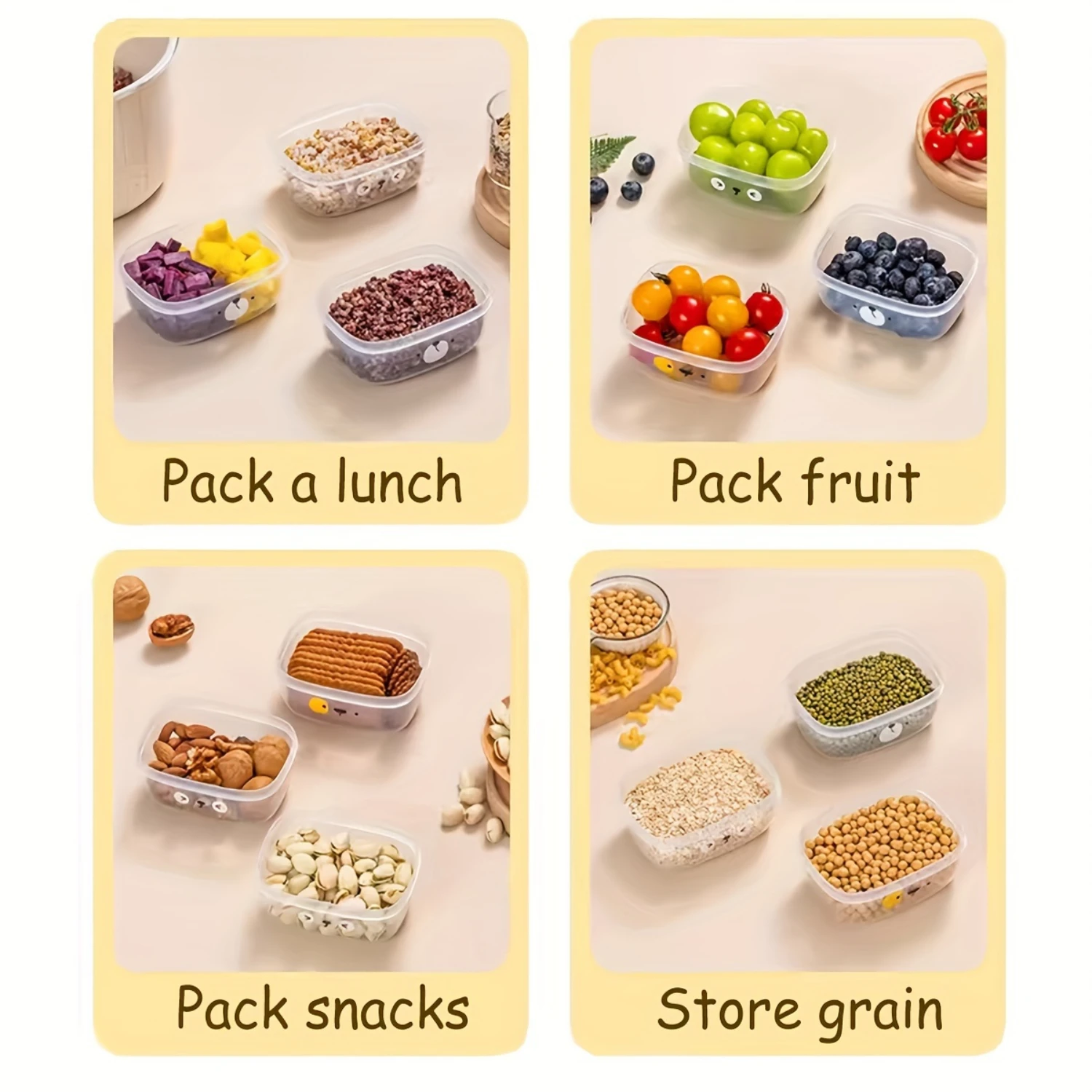 

8pcs Salad lunch box, portable light food fruit box, sealed preservation box, student office picnic lunch box