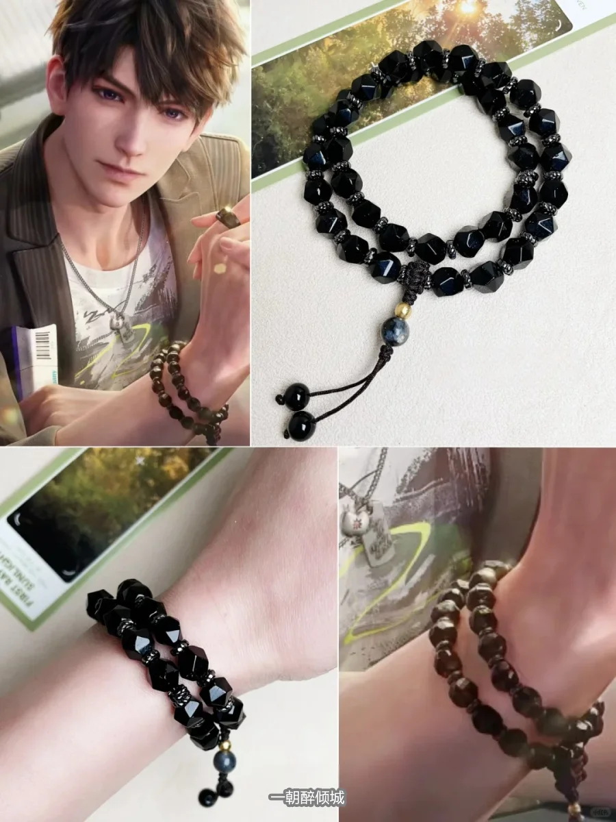 

Anime Love and Deepspace Caleb Cosplay Cartoon Bracelet Adorn Double Layered Bead Bracelet Accessories Adorn Birthday Gift