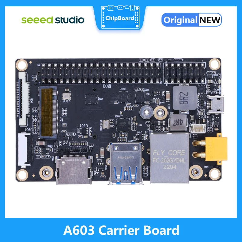 

A603 Carrier Board For Jetson Orin NX/Nano With 4x USB, 1x GbE, M.2 Key M, M.2 Key E, 1 x CSI, 9-20V DC