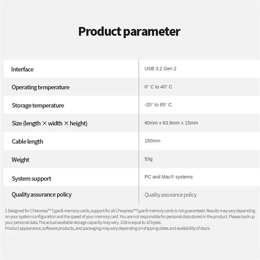 Lexar CFexpress Type B Card قارئ بطاقات من ليكسر CFexpress من النوع B عالي السرعة من النوع C قارئ بطاقات هاتف CFE بواجهة 8K 10Gbps USB3.2 Gen2 قارئ بطاقات ذاكرة