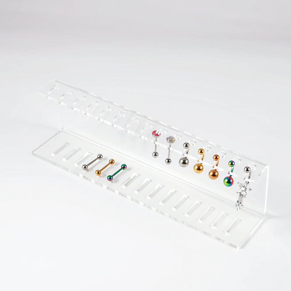 Piercing ekspozytor do biżuterii stojak akrylowy sprzedawca Organizer biżuterii półka Multi Ear Studs Storage Rack Tools