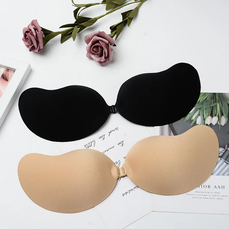 

Women Invisible Push Up Bra Self-Adhesive Silicone Sticky Backless Strapless Bra Seamless Front Closure Bralette Underwear Lady