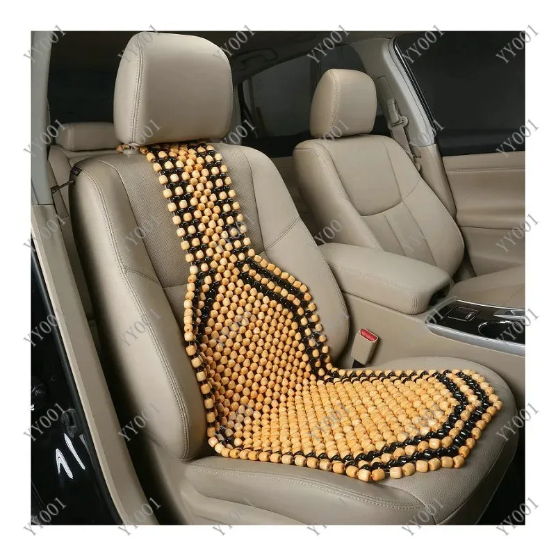 Summer Wooden Bead Car Seat Cushion Ventilated Cooling Pad Universal for Vehicles