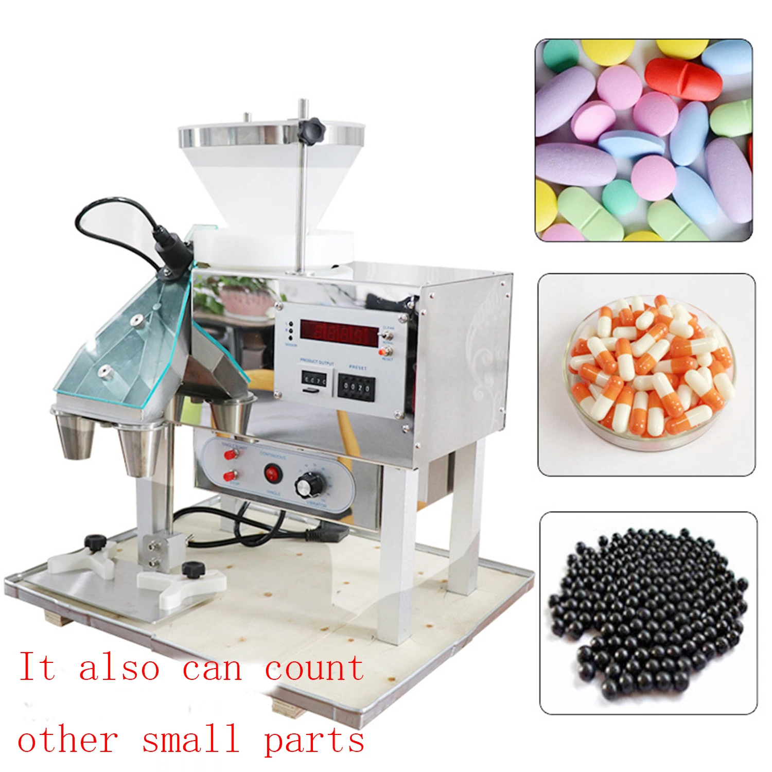 Capsule Counting Machine, Electronic Tablet pills Counter Small Parts Counter  (1-20mm)  110V/220V