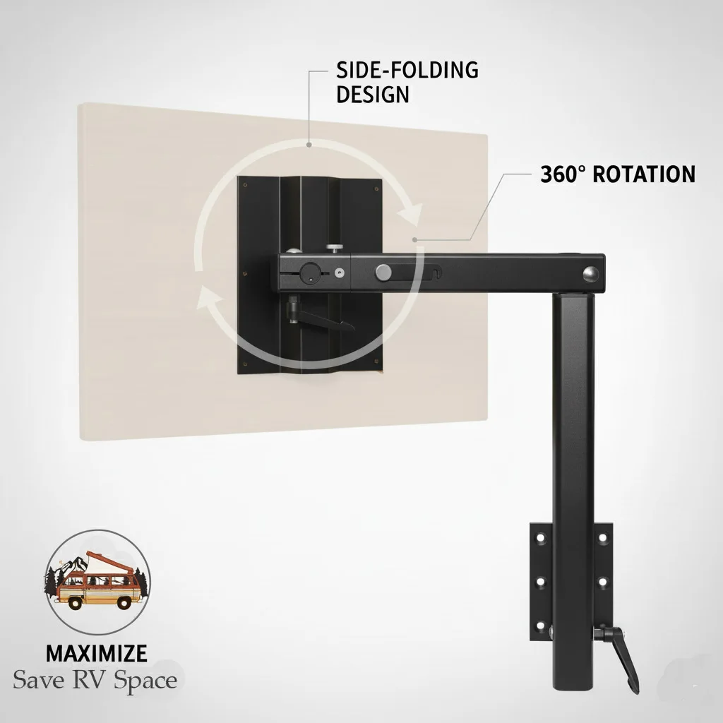 360 ° قطب طاولة قابلة للطي الساق بحيرة نمط الحائط توفير المساحة الجدول للتخييم Rv متنقل قارب يخت الشحن السريع #1