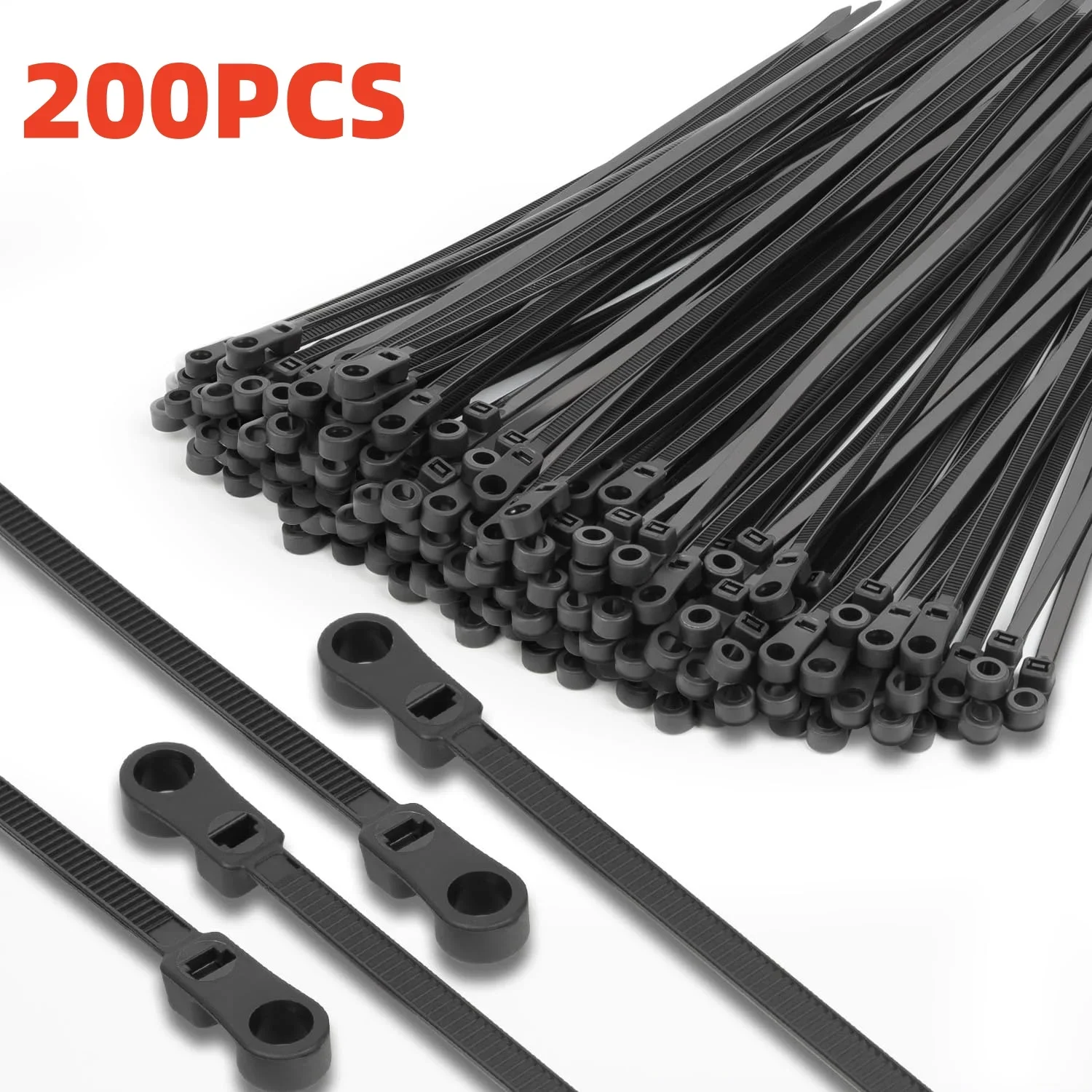 Creative Nylon Cable Ties with Screw Hole Mount Self Locking Loop Wrap Bundle Ties Strap DIY Office Cables Wire Fasten Organizer