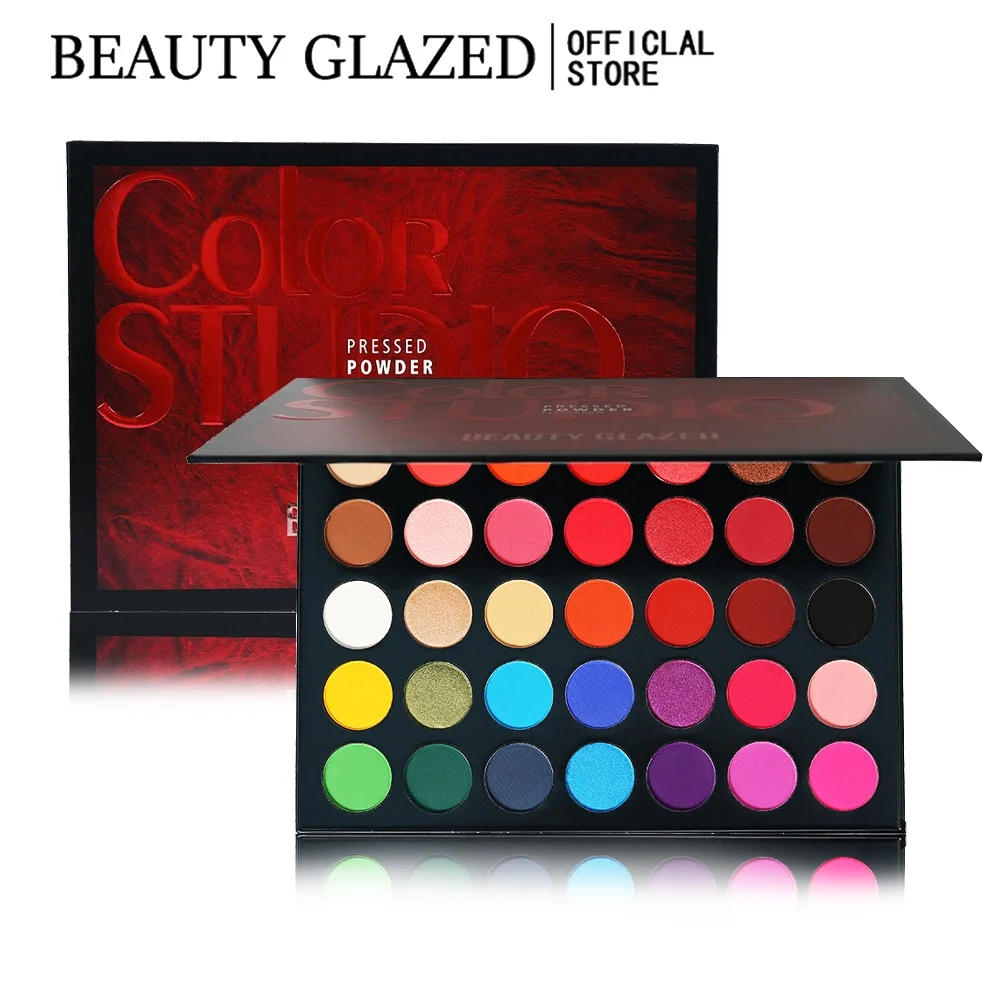 BEAUTY GLAZED Palette Eyeshadow 35 Colors Matte / Shimmer Natural Smokey Glitter Eyeshadow Make Up