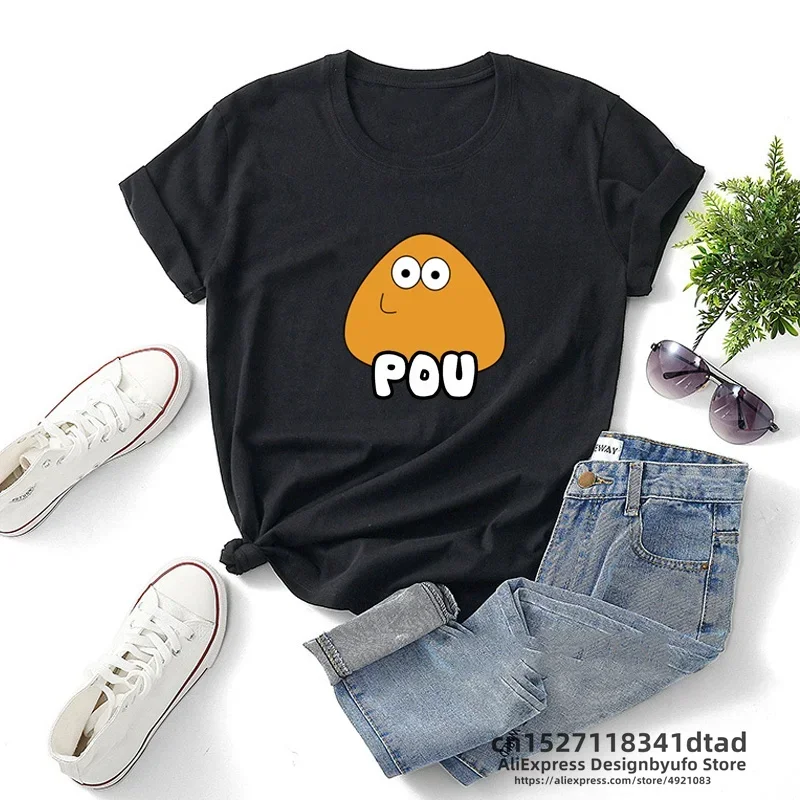 

POUCuteWowHeadPatternTShirtWomenShortSleeveTopsFunnyGameGraphicPrintTshirtHarajukuWomanClothing