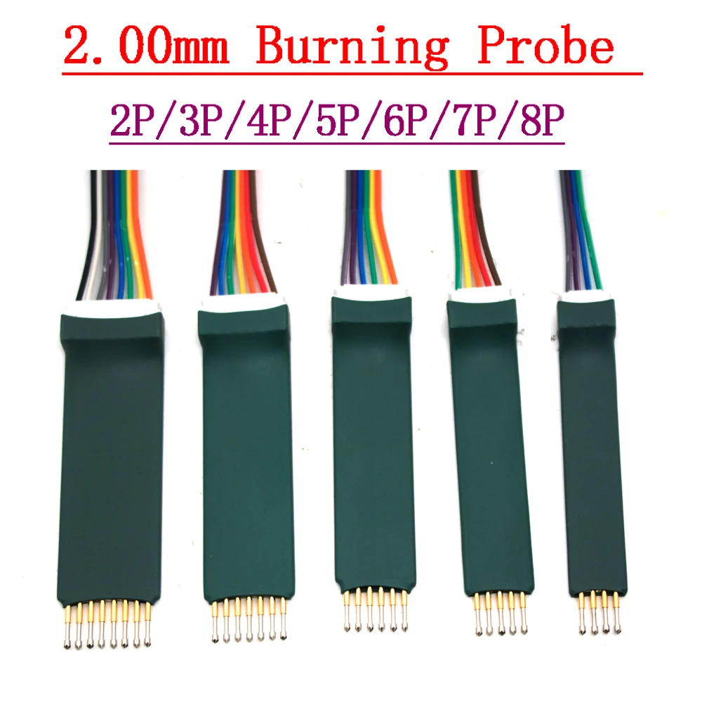 spacing 2.0mm 2p 3P 4P 5P 6P 8P Burning Probe Fixture PCB Test Stand Burn Clip STM32 STC ARM JTAG Debug Program spring needle