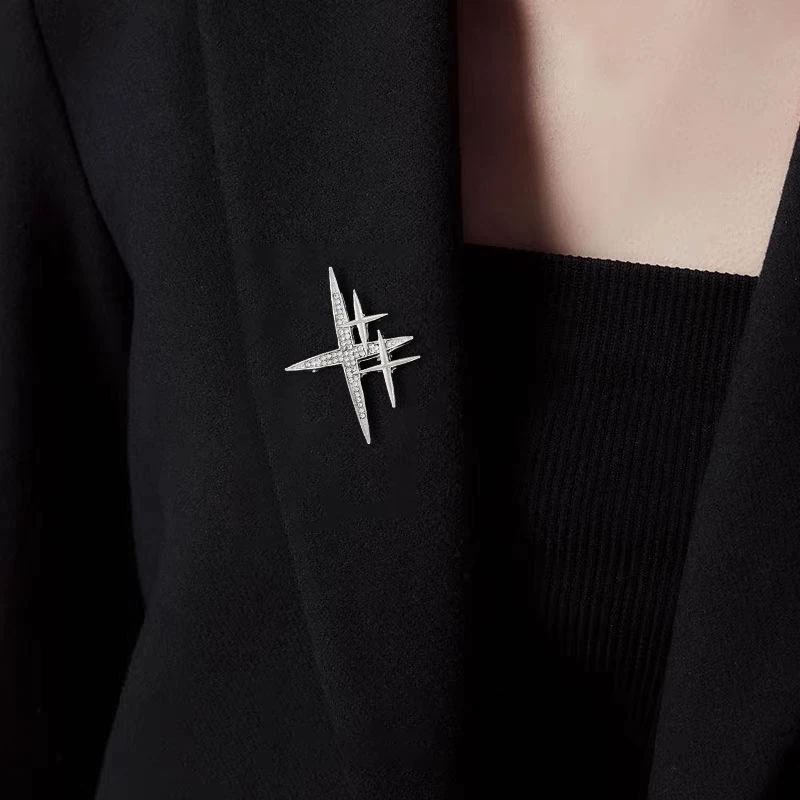 Simple Personality Star High-end Sense Brooch Cute Trendy Design Corsage Pin For Evening Banquet Suit Emblem Jewelry-New
