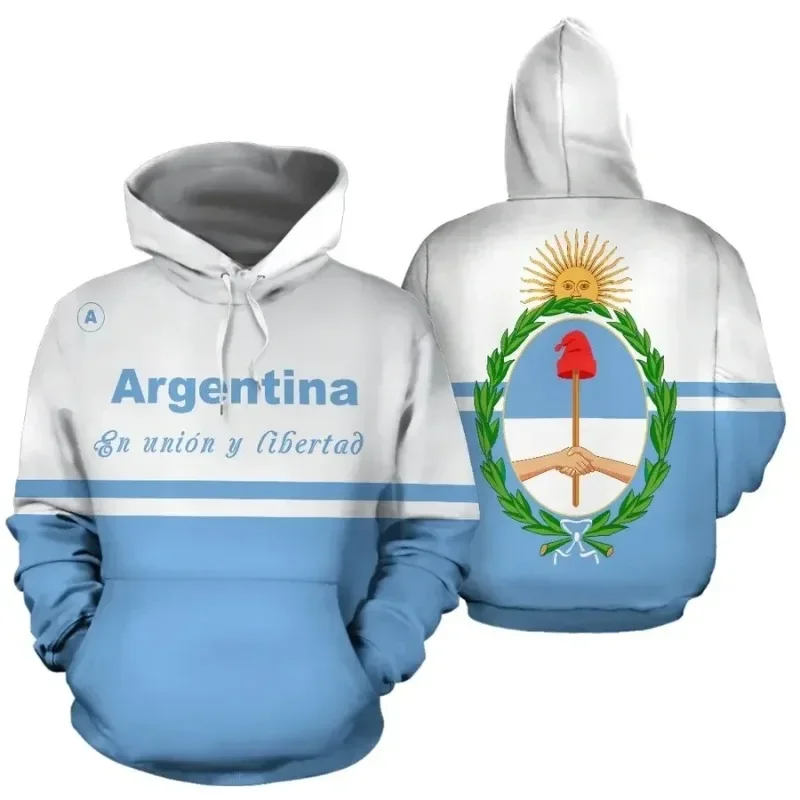 3d Printing Argentina National Emblem Hoodie Argentina Sports Flag Pullover Unique Men's/women's Casual Streetwear sweatshirt