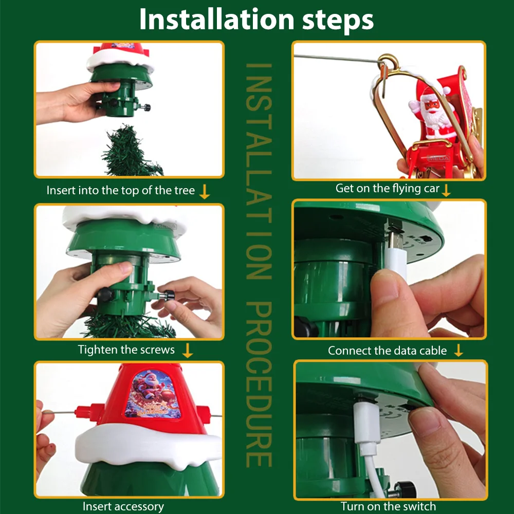 Topper per albero di Natale Decorazione rotante per albero Topper per albero Ornamenti Forniture per feste invernali Decorazioni natalizie Regalo per bambini/adulti