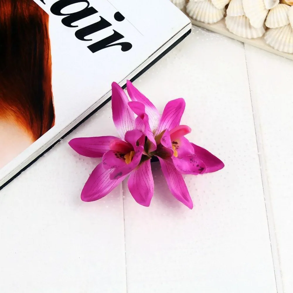 

Orchid Flower Hawaiian Flower Hair Clips Side Bangs Clip Suitable Vacation Beach Parties BB Hair Clips Romantic Bangs Hair Clip