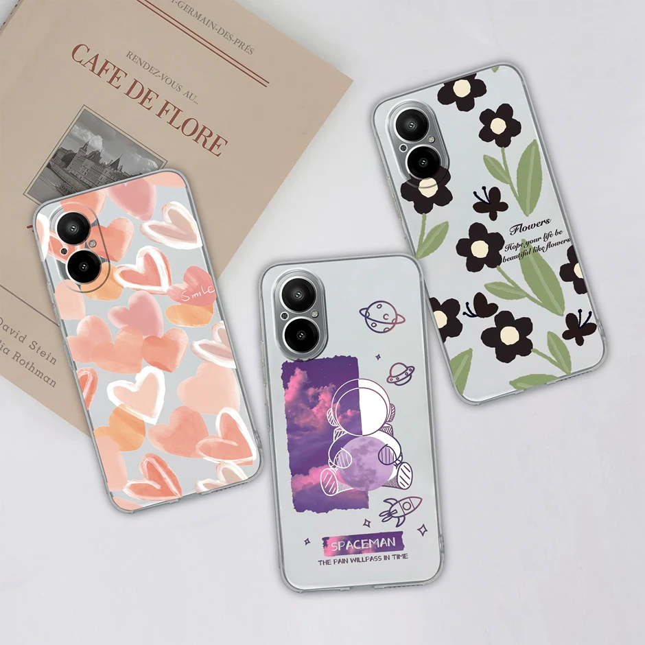 For Oppo Realme C67 4G Case Lovely Panda Angry Dinosaur Transparent Soft Bumper For Realme C67 6.72 Inches RMX3890 Models Fundas