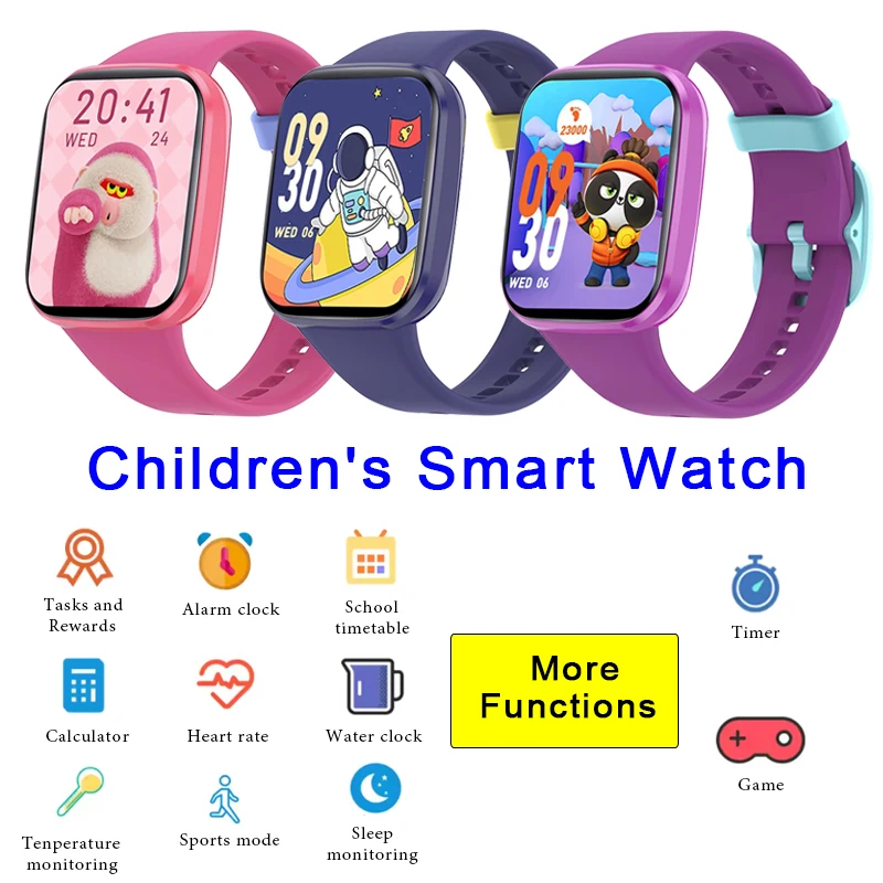 

Смарт-часы, детские спортивные часы для мальчиков и девочек, фитнес-трекер, монитор сердечного ритма, цифровой браслет, IP67, водонепроницаемый шагомер