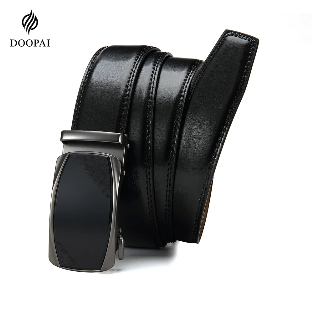 

DOOPAI мужской ремень из натуральной кожи высокого качества с пряжкой джинсы из коровьей кожи повседневные ремни деловой мужской ремень с автоматической пряжкой для женщин