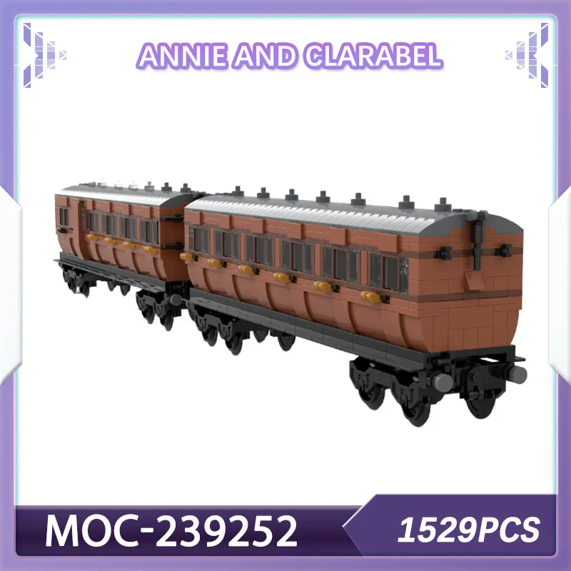 مجموعة مكعبات البناء Train Pre-Grouping Bogie Coaches - طوب Annie and Clarabel MOC-239252 نموذج هدية عيد الميلاد