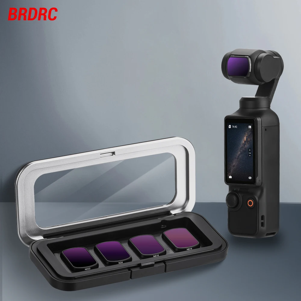 

BRDRC Magnetic Lens Filters Storage Case for DJI Pocket 3 Accessories UV ND CPL Wide-angle Lens Carrying Box Protective Cover