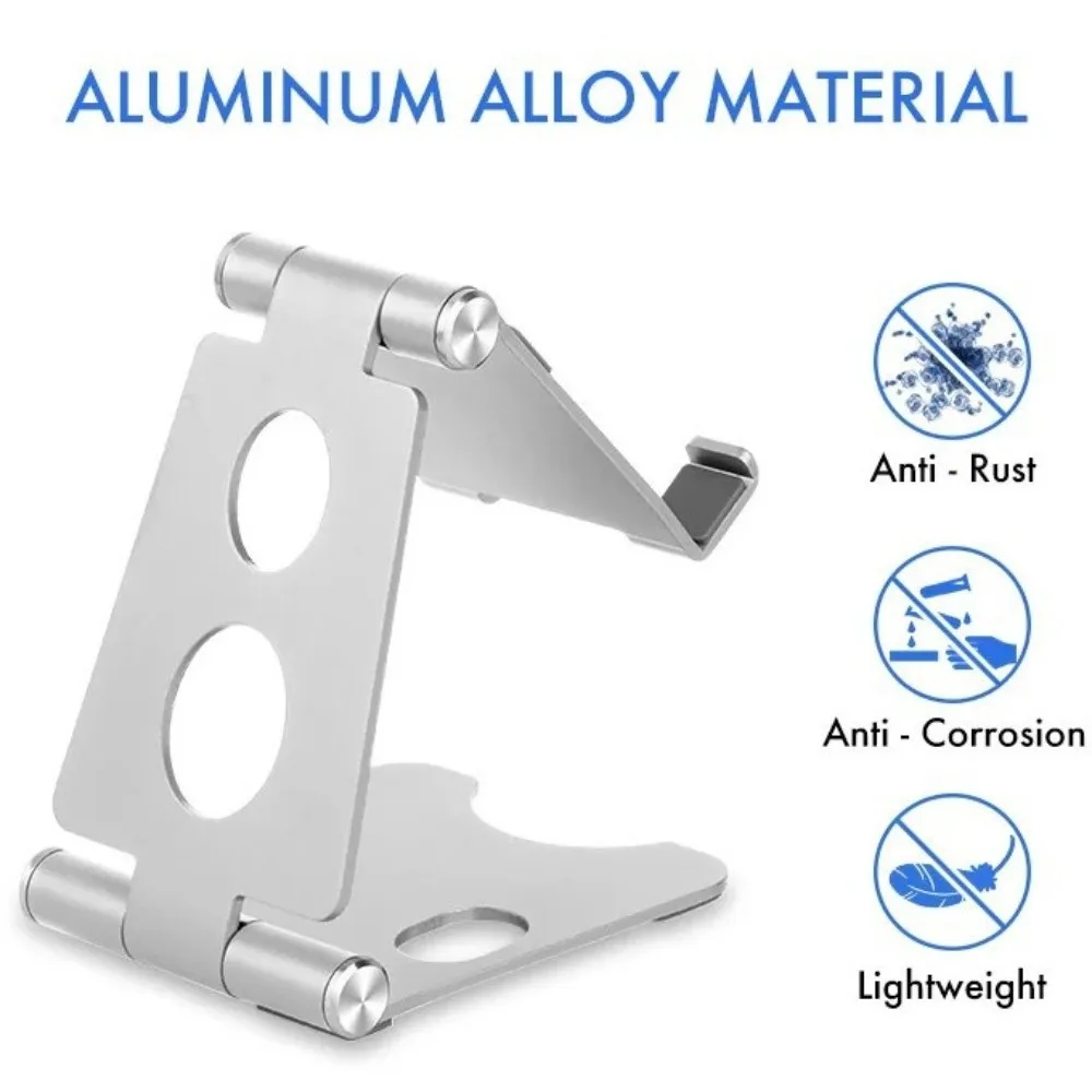 

Foldable Mobile Phone Holder Adjustable Non-slip Mobile Phone Stand Portable Aluminum Alloy Table Cell Phone Bracket Universal