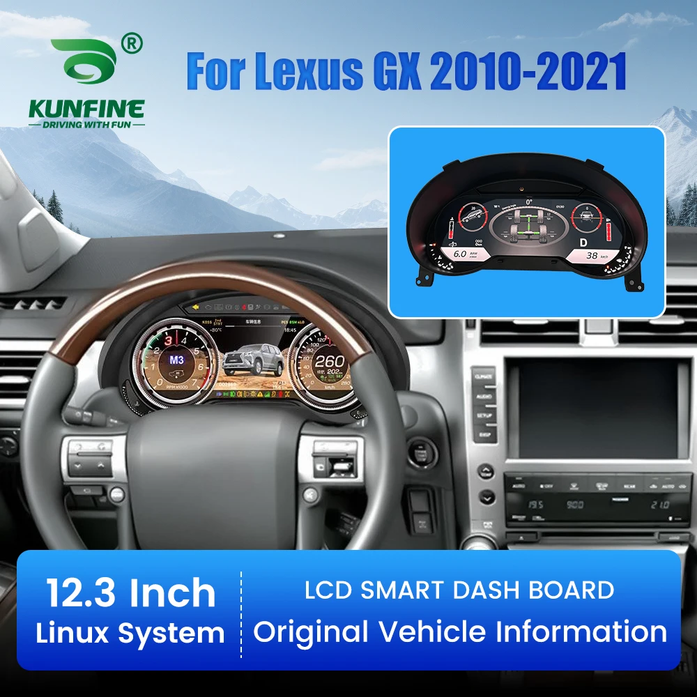 

For Lexus GX 2010-2021 12.3" LCD Digital Dashboard Cluster Virtual Instrument Panel Speedometer Virtual Cockpit Linux