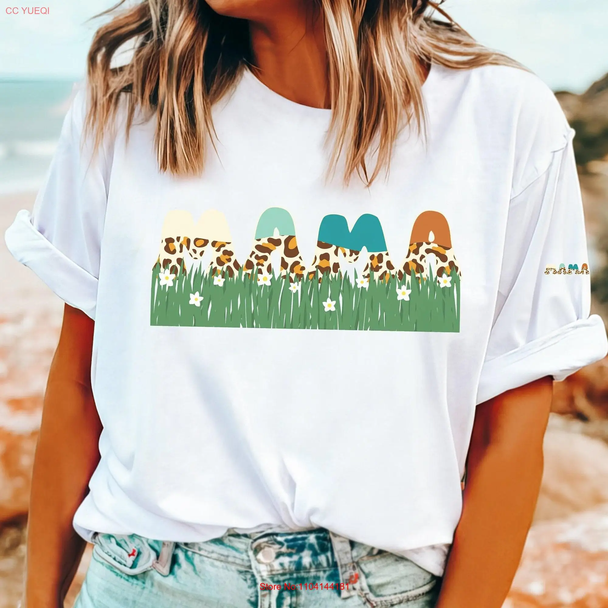 Mama T shirt Mommy Womens Top for her First Time Mom Mothers Day friend Flower Garden Love long or short sleeves