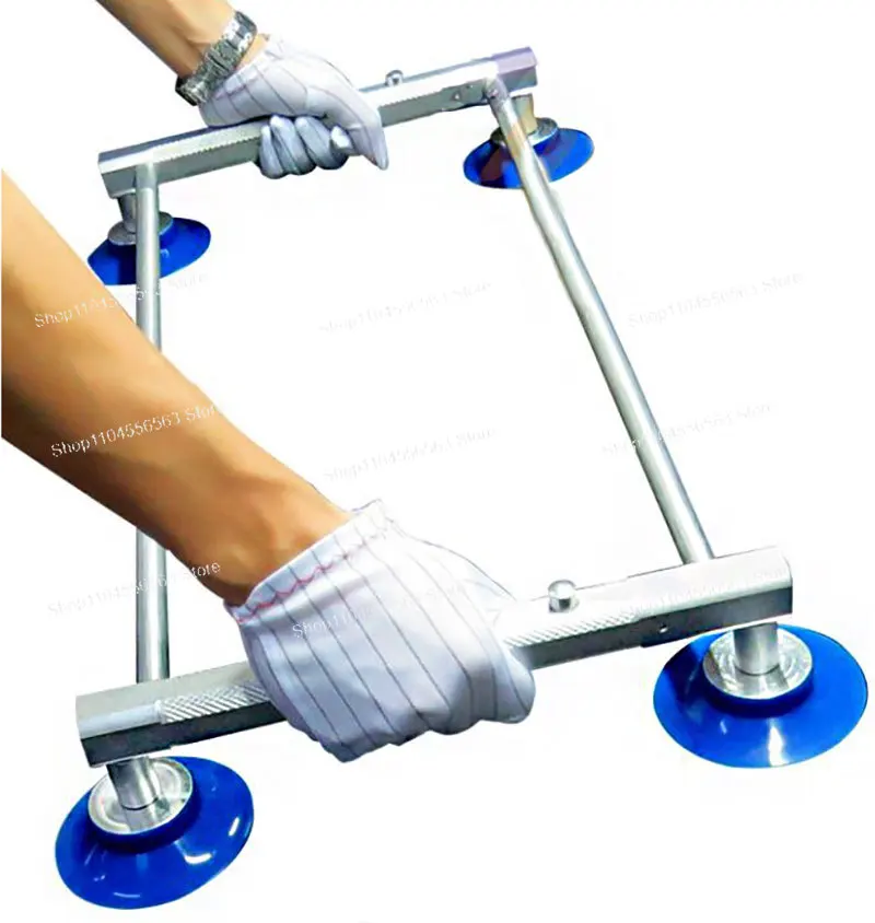 4-Piece Vacuum Suction Cup Tool for LCD TV Screen 30-49 Inch with 300mm Handle, Heavy Duty Glass Lifter