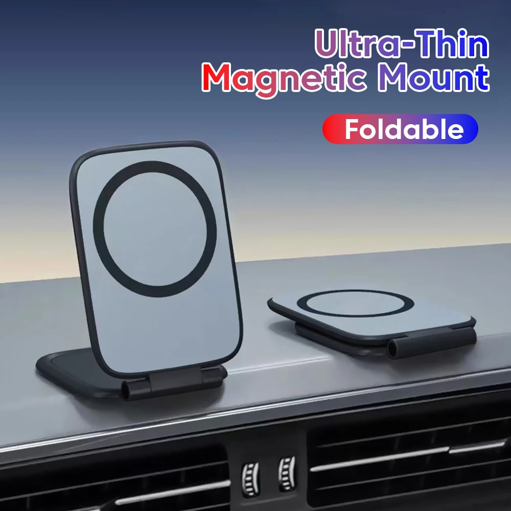 

Ультратонкий магнитный складной держатель для телефона с беспроводной зарядкой для Iphone 17 16, универсальная автомобильная подставка для телефона Samsung