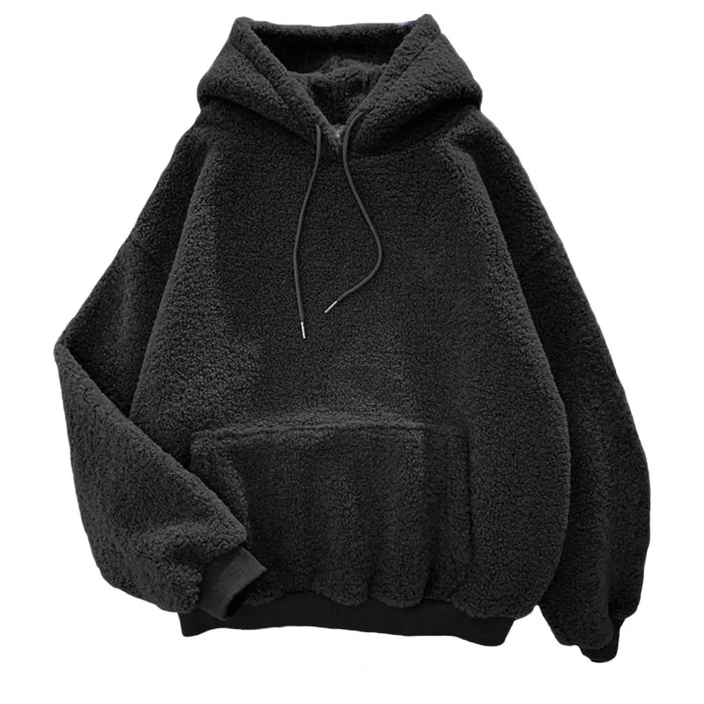 

Women's Winter Hoodie With Elastic Cuffs Thick Wool Hooded Long Sleeve Pocket Commuter Hoodie Top