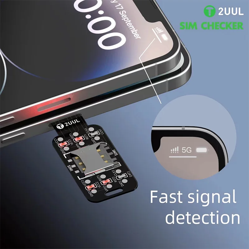 2UUL SIM Checker Fast Signal Detection Automatic Circuits Detection Quickly Test Aarious Dual-SIM Devices Tester