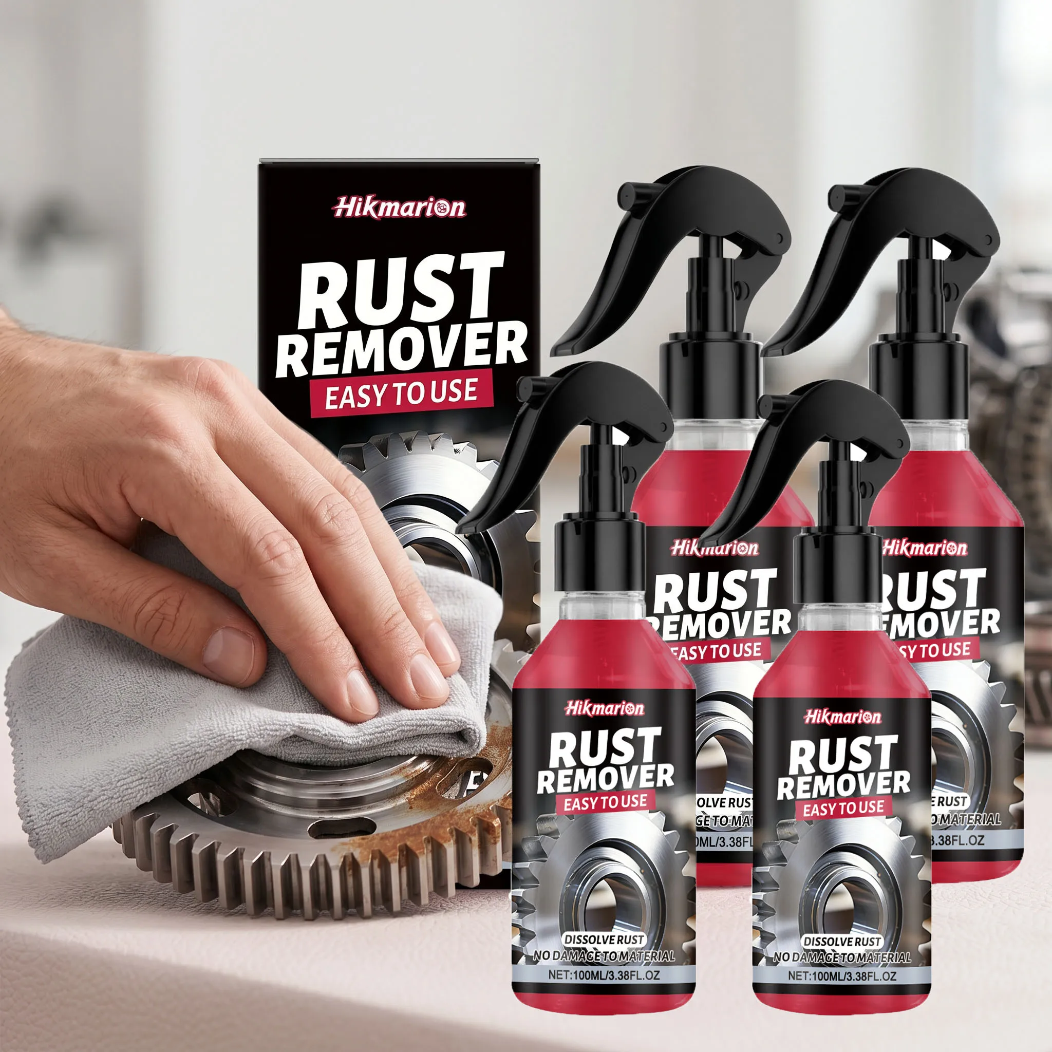 Spray Removedor de Ferrugem para Carros: Elimina Acúmulo de Ferro, Repara Chassi Metálico, Antiferrugem, Proteção de Pintura e Desengordurante para Rodas e Freios